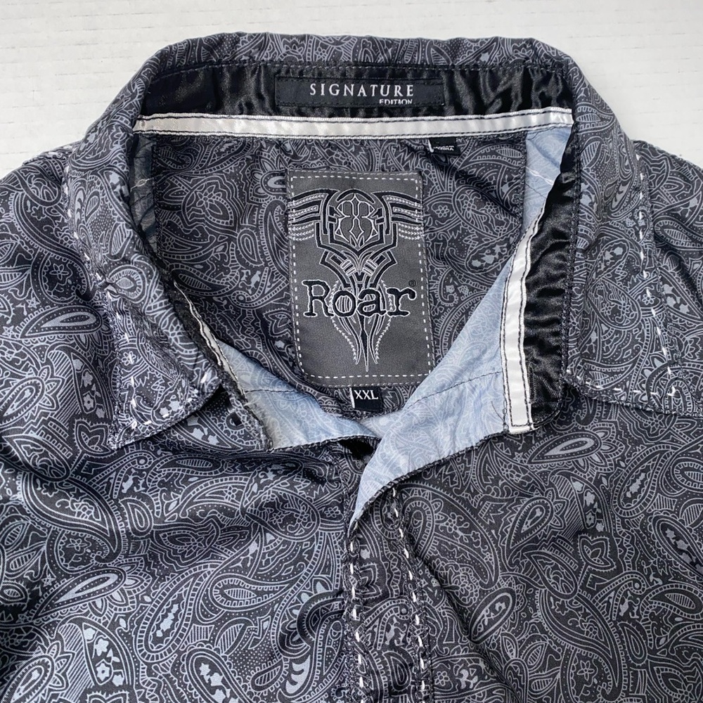 ROAR Button Up Paisley Print Joaquin Shirt Signature Edition XXL Polyester